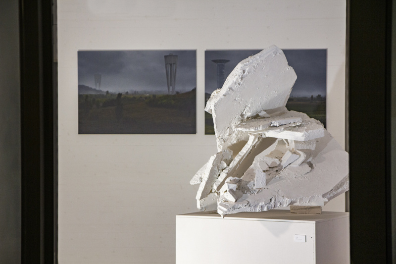 Michaela Schmid, Skulptur, 2020, Styrodurplatten, Gips und Farbe, Höhe 1m