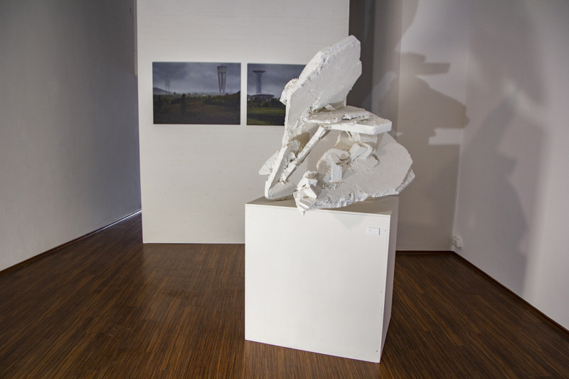 Michaela Schmid, Skulptur, 2020, Styrodurplatten, Gips und Farbe, Höhe 1m